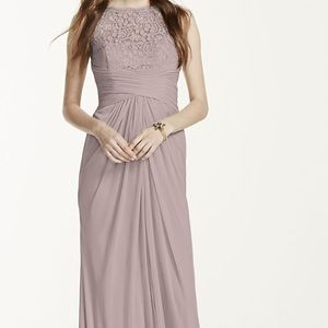 David's Bridal Dresses - David’s Bridal LONG MESH DRESS WITH CORDED LACE David's Bridal Dresses - David’s Bridal LONG MESH DRESS WITH CORDED LACE